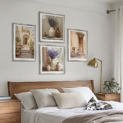 Composição de quadros Flores de lavanda e arquitetura