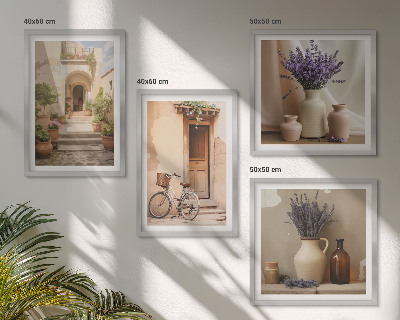 Composição de quadros Flores de lavanda e arquitetura