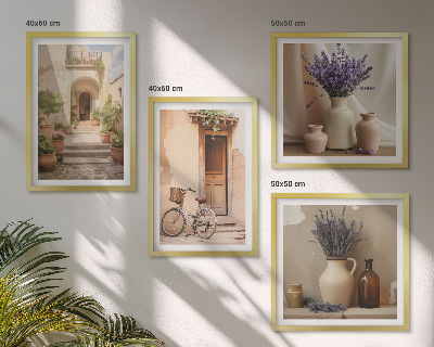 Composição de quadros Flores de lavanda e arquitetura