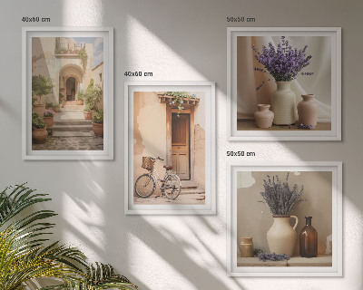 Composição de quadros Flores de lavanda e arquitetura