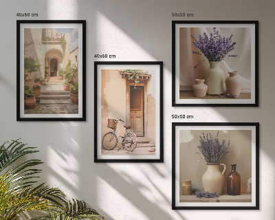 Composição de quadros Flores de lavanda e arquitetura