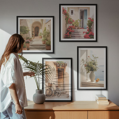 Composição de quadros Ruas encantadoras à beira-mar