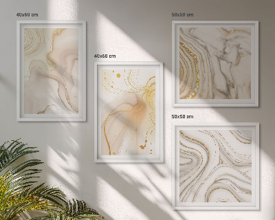 Conjunto de 4 quadros com moldura Padrões abstratos sutis