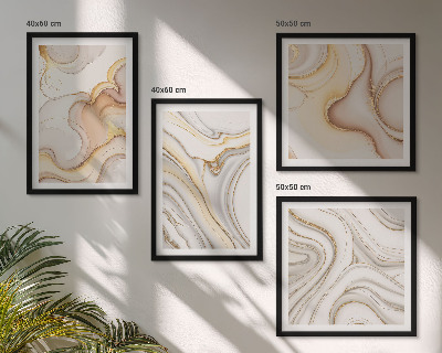 Conjunto de 4 quadros com moldura Motivos abstratos lineares