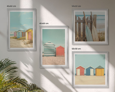 Composição de quadros Casas de praia coloridas