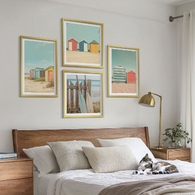 Composição de quadros Casas de praia coloridas