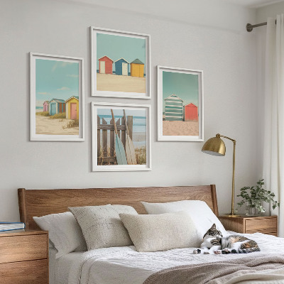 Composição de quadros Casas de praia coloridas