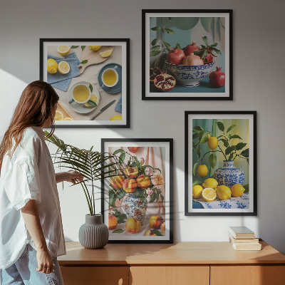 Políptico com moldura Figuras estilosas de Matisse