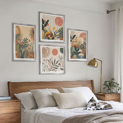 Composição de quadros Motivos vegetais em cores