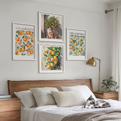 Composição de quadros padrões cítricos frutados