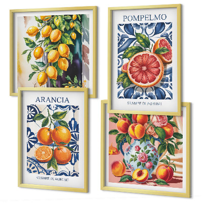 Composição de quadros Cartazes de moda cítrica italiana