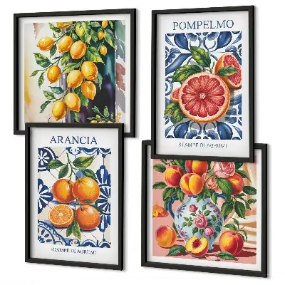 Composição de quadros de cartazes de moda cítrica italiana