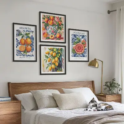 Composição de quadros de cartazes de moda cítrica italiana