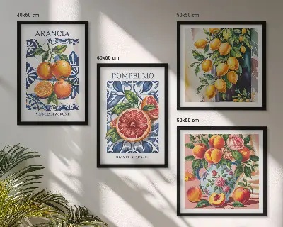 Composição de quadros de cartazes de moda cítrica italiana