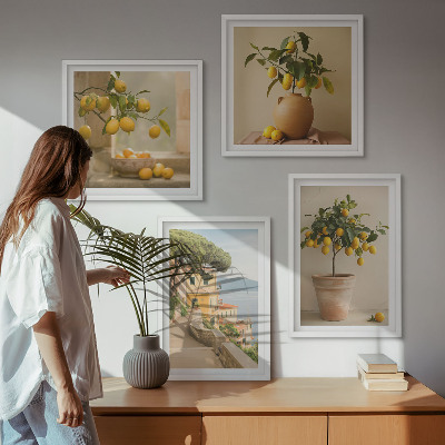 Composição de quadros Limoeiros em vasos
