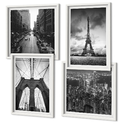 Composição de quadros Torres de ponte monocromáticas