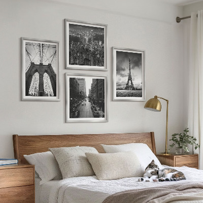 Composição de quadros Torres de ponte monocromáticas