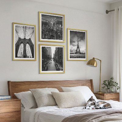 Composição de quadros Torres de ponte monocromáticas
