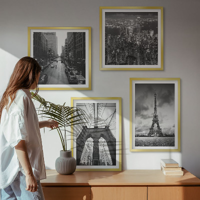 Composição de quadros Torres de ponte monocromáticas