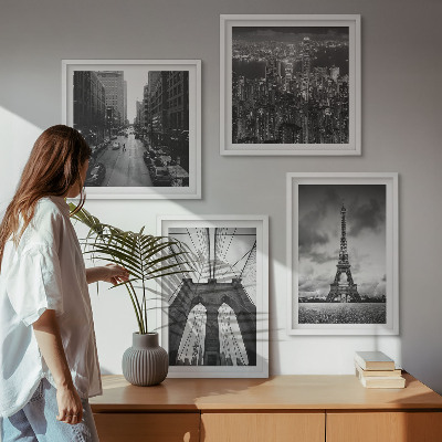 Composição de quadros Torres de ponte monocromáticas