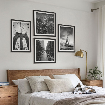 Composição de quadros Torres de ponte monocromáticas