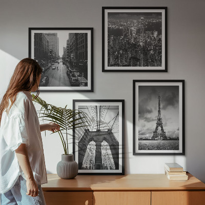 Composição de quadros Torres de ponte monocromáticas