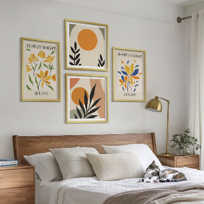 Composição de quadros Cartazes florais Paris Milão
