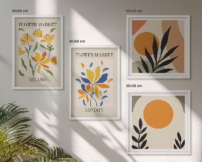 Composição de quadros Cartazes florais Paris Milão