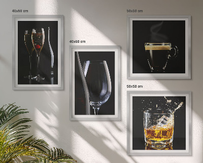 Composição de quadros Uísque, vinho, champanhe, café, álcool