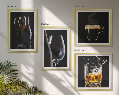 Composição de quadros Uísque, vinho, champanhe, café, álcool