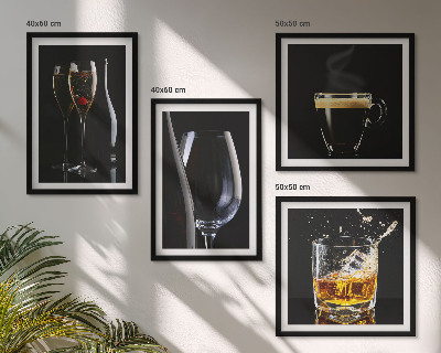 Composição de quadros Uísque, vinho, champanhe, café, álcool