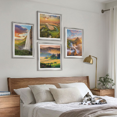 Conjunto de 4 quadros com moldura vistas do pôr do sol na Itália