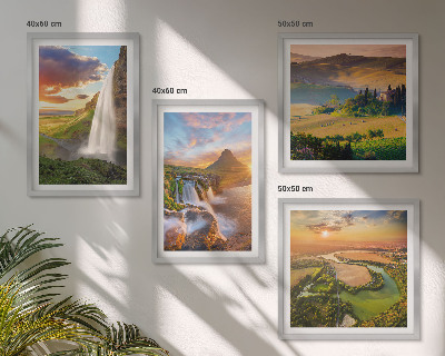 Conjunto de 4 quadros com moldura vistas do pôr do sol na Itália