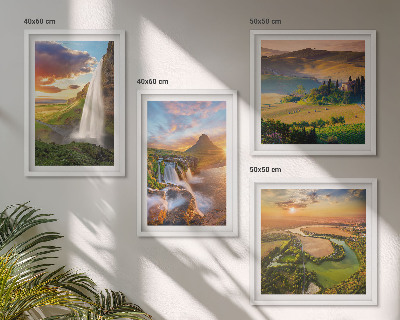 Conjunto de 4 quadros com moldura vistas do pôr do sol na Itália
