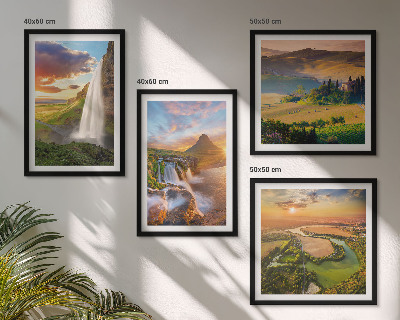 Conjunto de 4 quadros com moldura vistas do pôr do sol na Itália