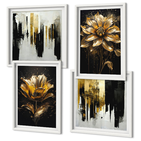 Composição de quadros Flores modernas e elegantes