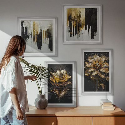 Composição de quadros Flores modernas e elegantes
