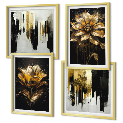 Composição de quadros Flores modernas e elegantes