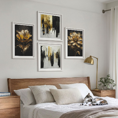 Composição de quadros Flores modernas e elegantes