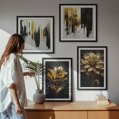 Composição de quadros Flores modernas e elegantes