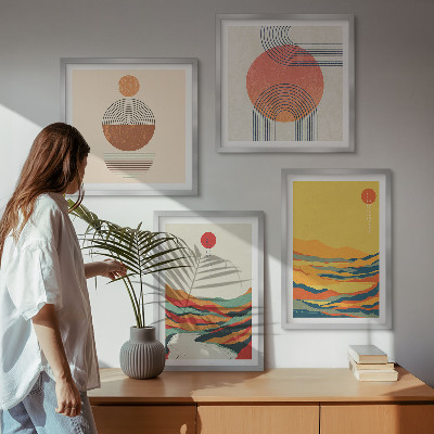 Composição de quadros Padrões coloridos das montanhas do rio Japandi
