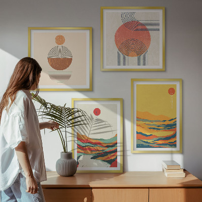 Composição de quadros Padrões coloridos das montanhas do rio Japandi