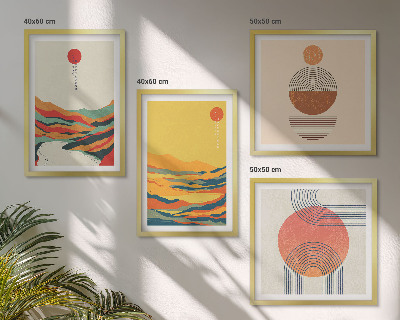 Composição de quadros Padrões coloridos das montanhas do rio Japandi