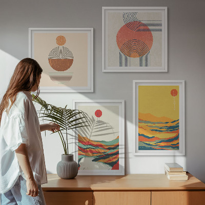 Composição de quadros Padrões coloridos das montanhas do rio Japandi