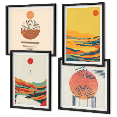 Composição de quadros Padrões coloridos das montanhas do rio Japandi