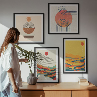 Composição de quadros Padrões coloridos das montanhas do rio Japandi