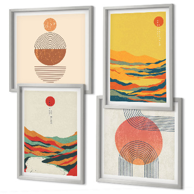 Composição de quadros Padrões coloridos das montanhas do rio Japandi