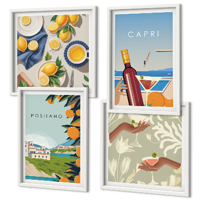 Composição de quadros Férias com Limão Italiano em Capri