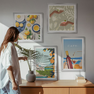 Composição de quadros Férias com Limão Italiano em Capri