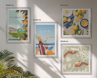 Composição de quadros Férias com Limão Italiano em Capri